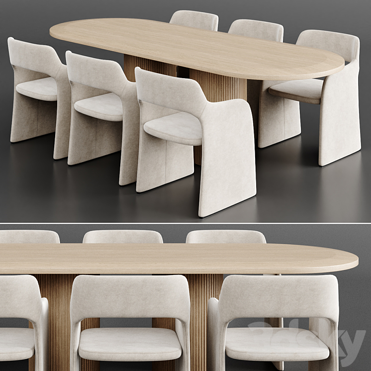 Dinning Set 85 3DS Max Model - thumbnail 1