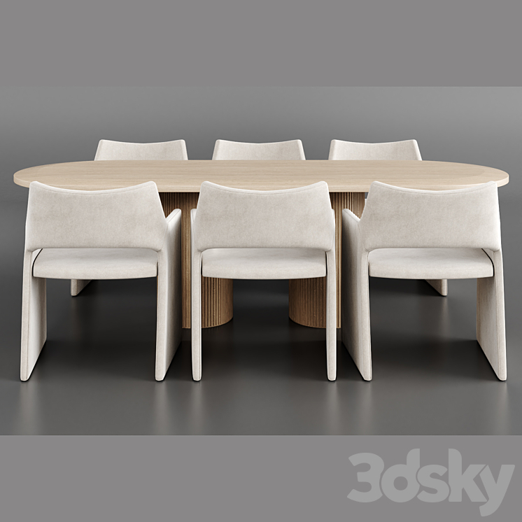 Dinning Set 91 3DS Max Model - thumbnail 2