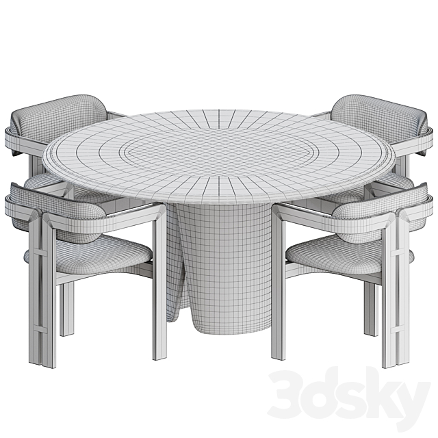 Dinning Set by Gallotti & Radice 3DSMax File - thumbnail 3