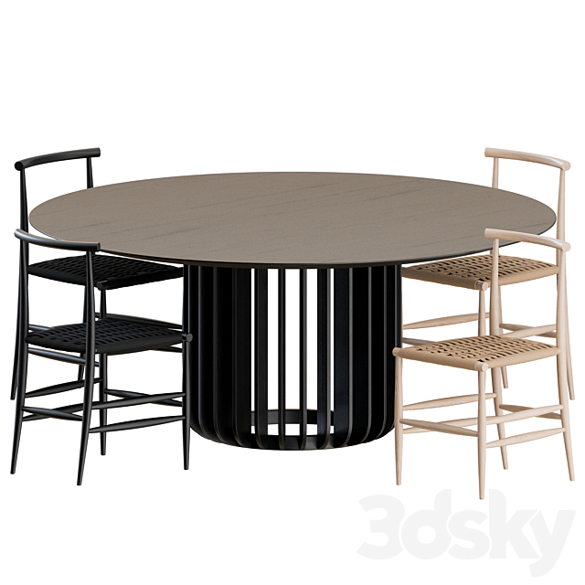 Dinning set by miniforms 3DS Max Model - thumbnail 2