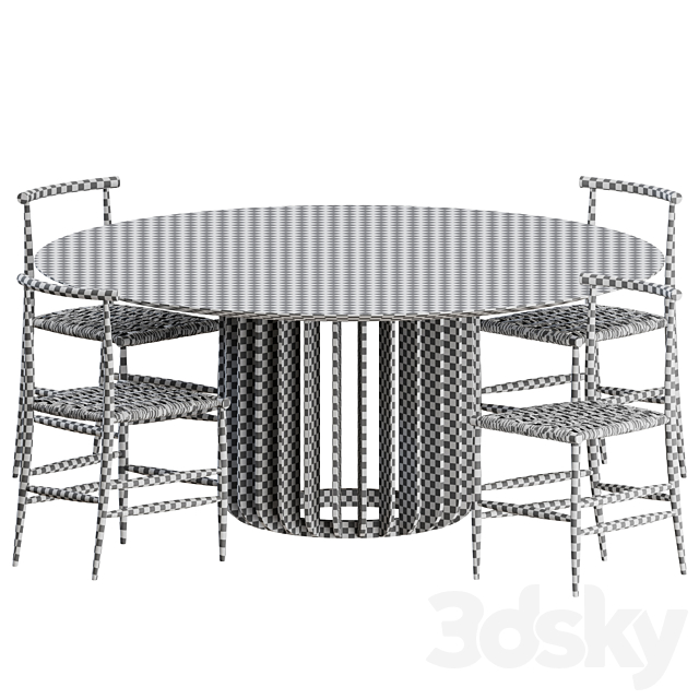 Dinning set by miniforms 3DS Max Model - thumbnail 3