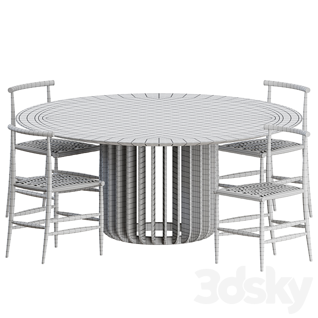 Dinning set by miniforms 3DS Max Model - thumbnail 4