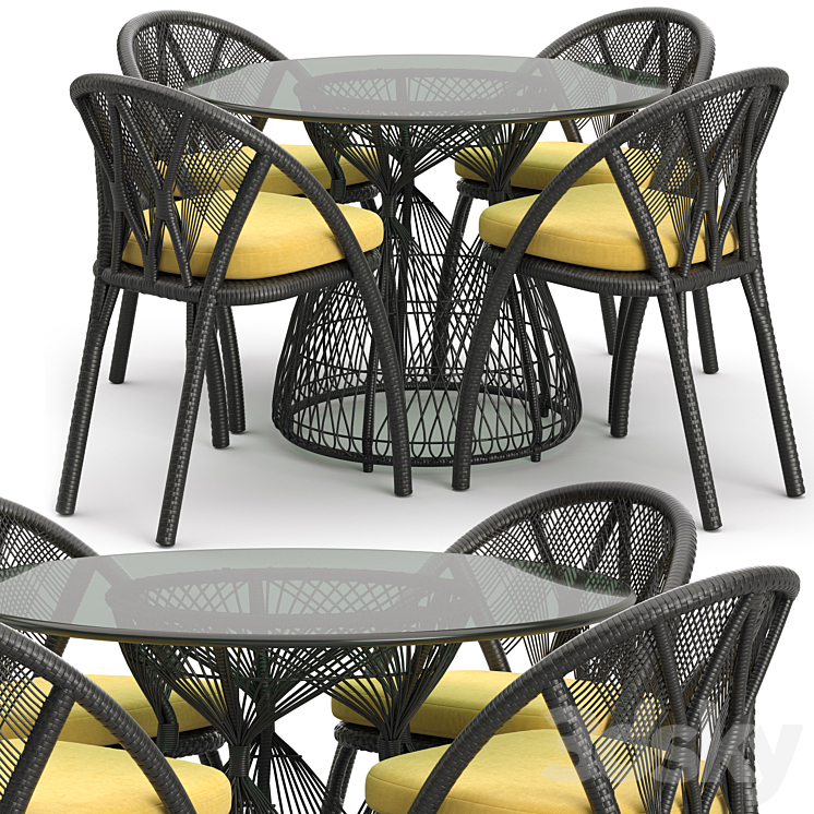 Dinning Set HAGIA 3DS Max - thumbnail 1