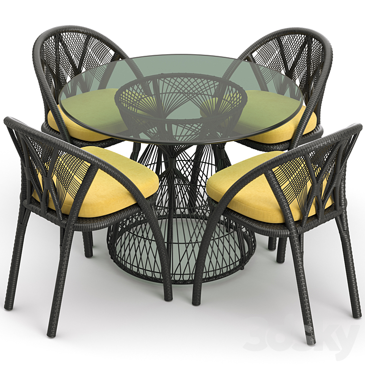 Dinning Set HAGIA 3DS Max - thumbnail 2