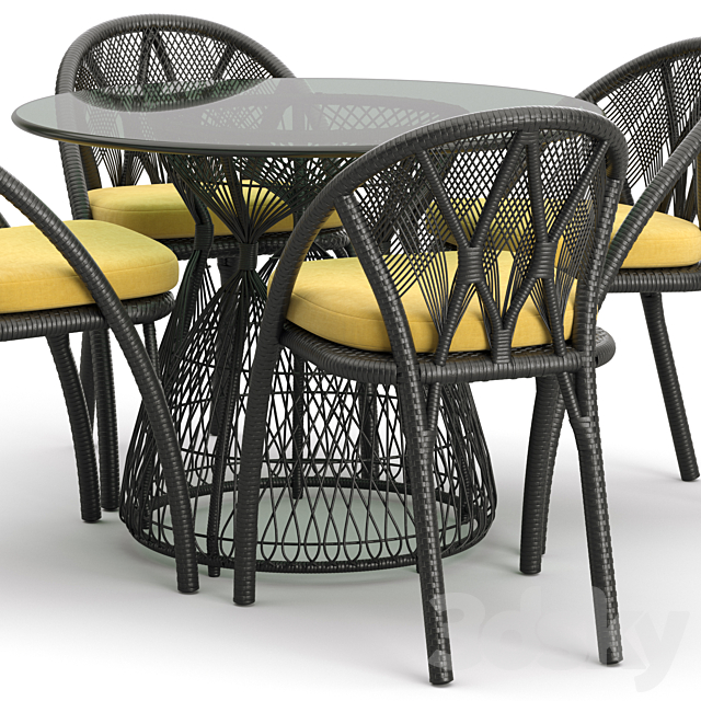 Dinning Set HAGIA 3DS Max Model - thumbnail 4