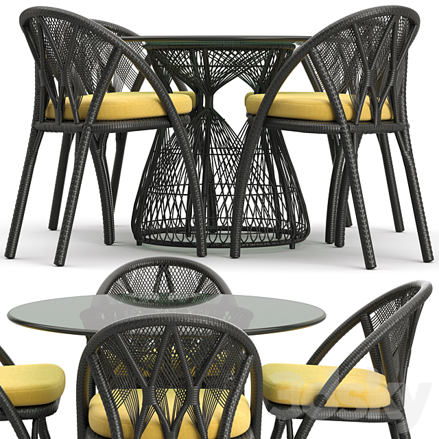 Dinning Set HAGIA 3DS Max Model - thumbnail 6