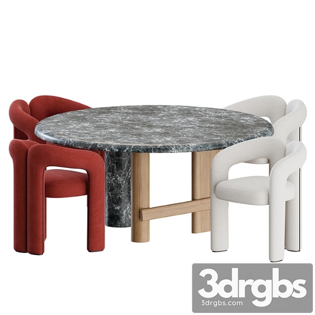 Dinning Set01 By Cassina 3dsmax Download - thumbnail 1