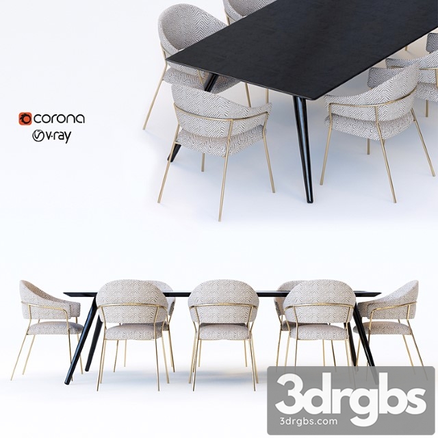 Dinning table 2 3dsmax Download - thumbnail 1