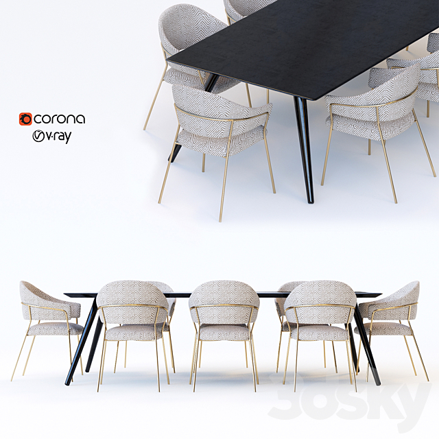 Dinning table 3DSMax File - thumbnail 1