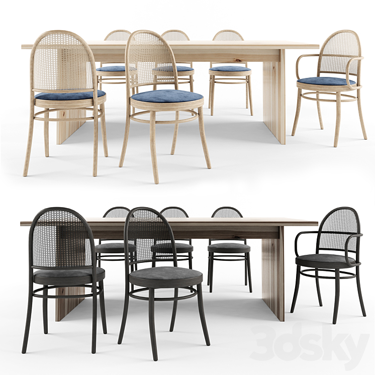 dinning table set 3DS Max - thumbnail 1