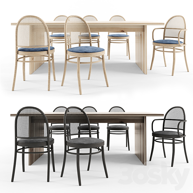 dinning table set 3DSMax File - thumbnail 1