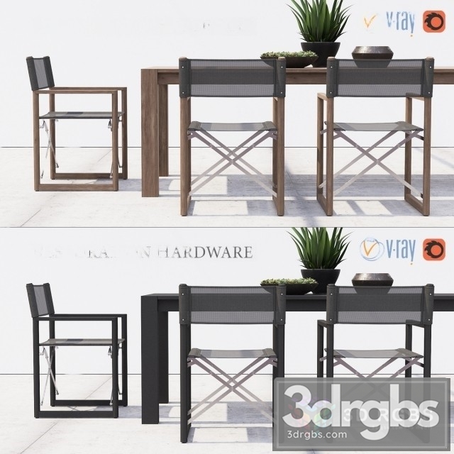 Directors Collection Table and Chair 3dsmax Download - thumbnail 1