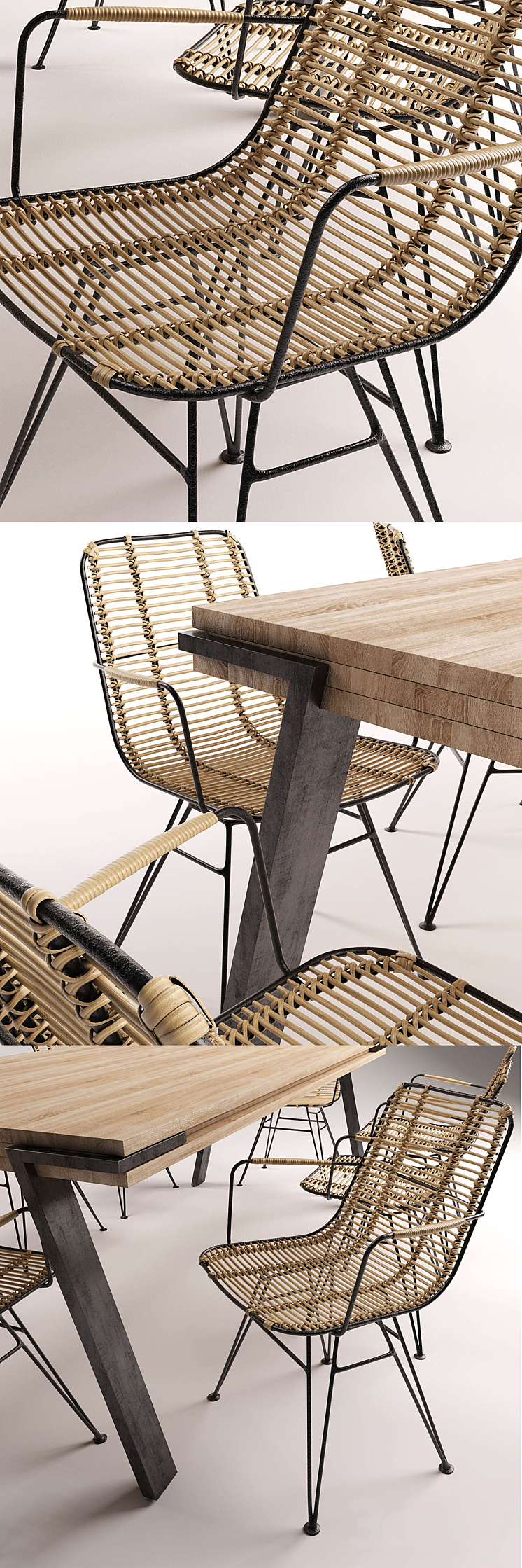 DISSET Table & Ashanti chair 3DS Max - thumbnail 2