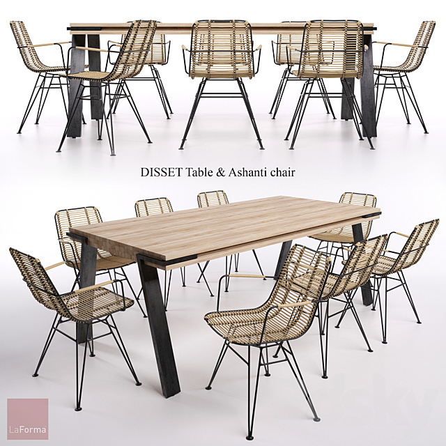 DISSET Table & Ashanti chair 3DSMax File - thumbnail 1