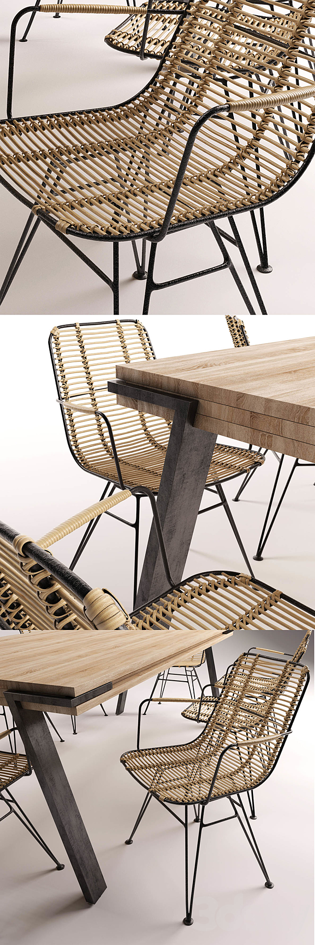 DISSET Table & Ashanti chair 3DSMax File - thumbnail 2