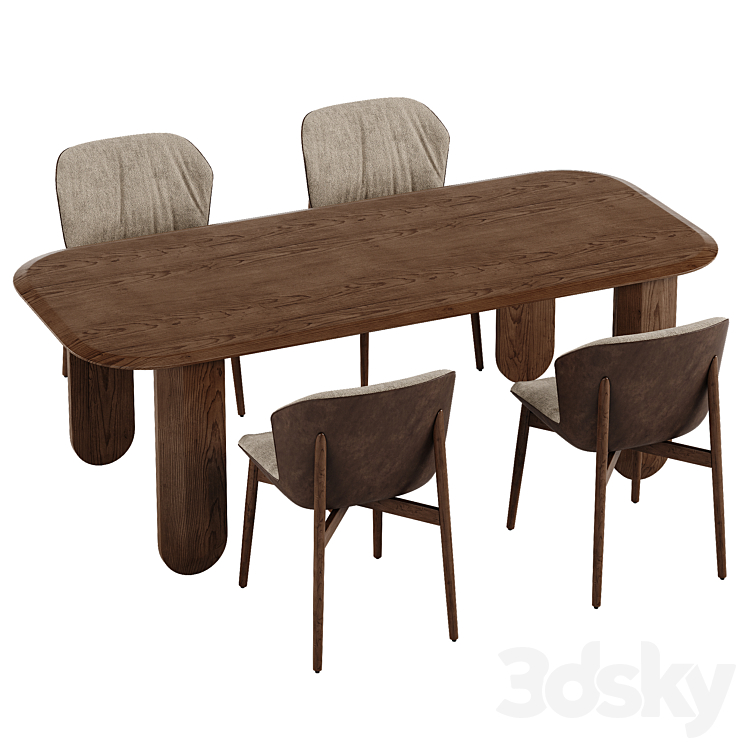 Ditre Italia Bounty dining set 3DS Max Model - thumbnail 2