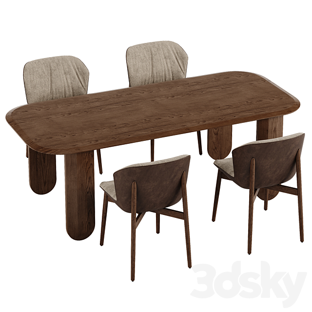 Ditre Italia Bounty dining set 3DSMax File - thumbnail 2