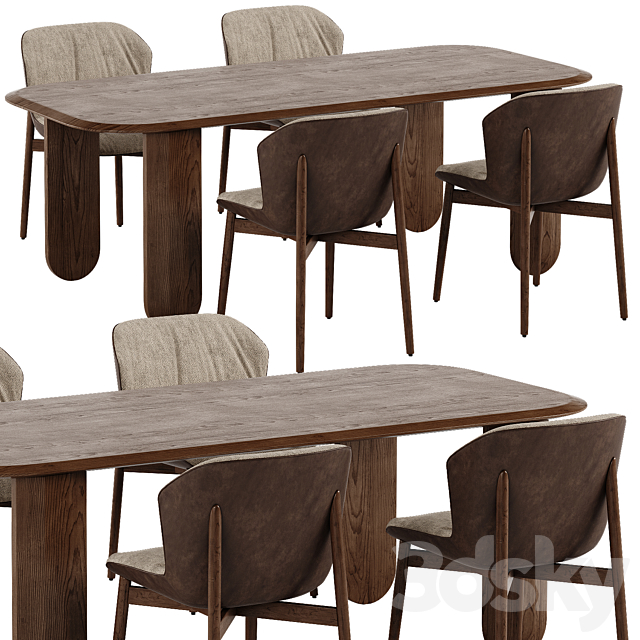 Ditre Italia Bounty dining set 3DSMax File - thumbnail 4