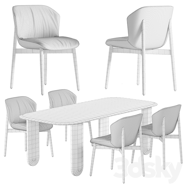 Ditre Italia Bounty dining set 3DSMax File - thumbnail 6