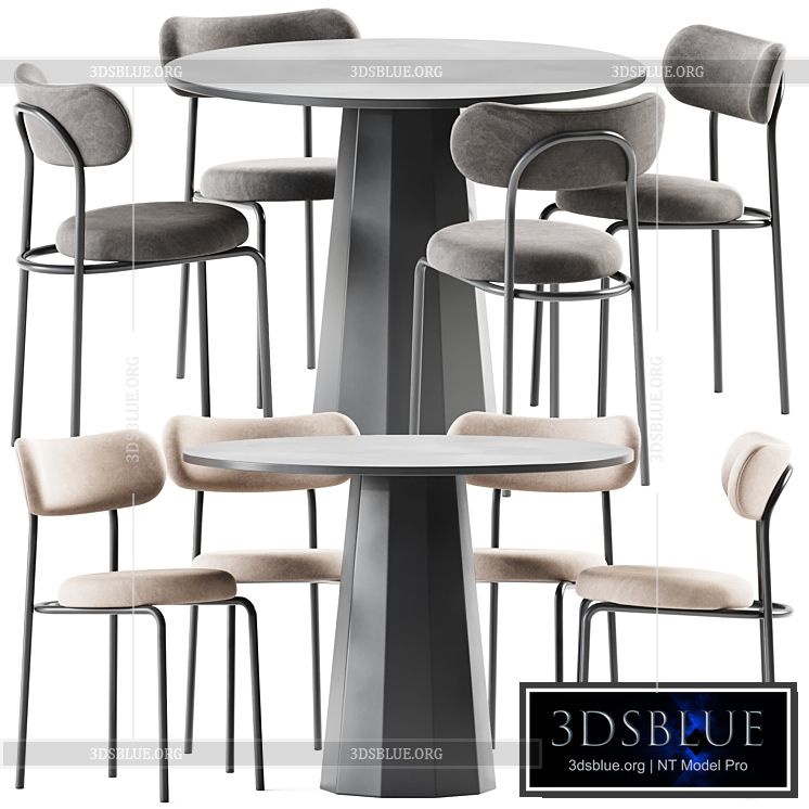 Dix Table and Loop Chair by Connubia 3DS Max - thumbnail 3