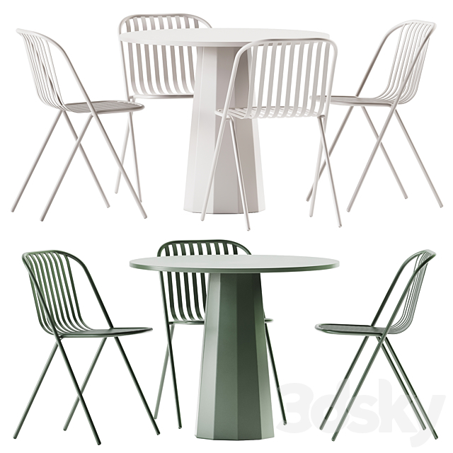 Dix Table by Connubia and Belca Chair by TUBY _ Garden furniture 3DSMax File - thumbnail 1