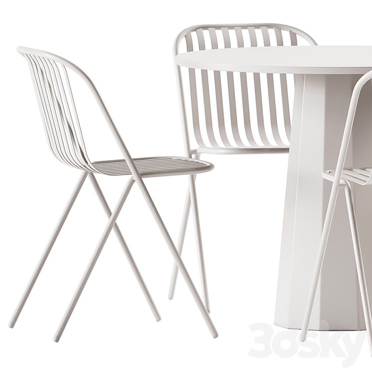 Dix Table by Connubia and Belca Chair by TUBY \/ Garden furniture 3DS Max Model - thumbnail 2