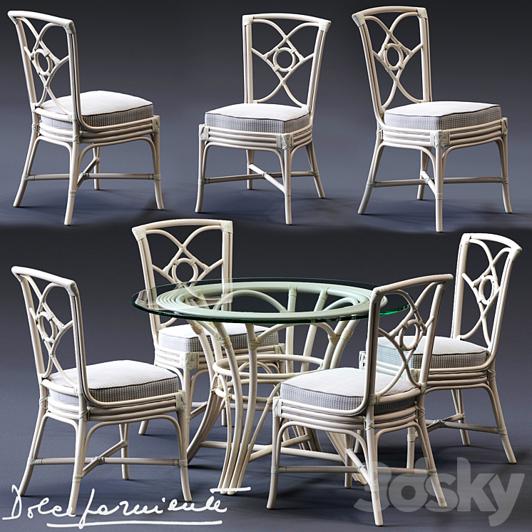 Dolcefarniente ORTENSIA Chair & IRENE Table 3DS Max - thumbnail 1