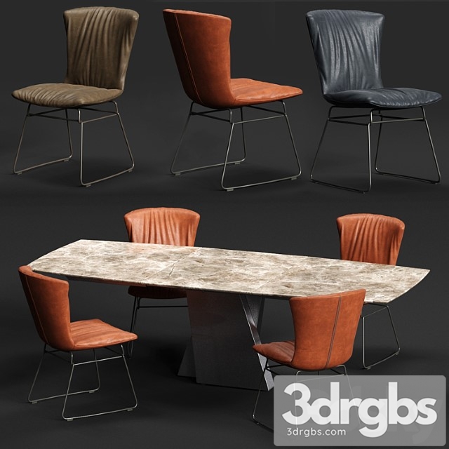 Draenert dexter chair and adler table 2 3dsmax Download - thumbnail 1