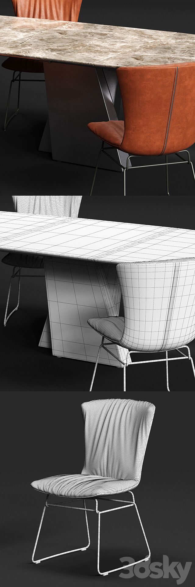 DRAENERT DEXTER Chair and ADLER Table 3ds Max - thumbnail 3