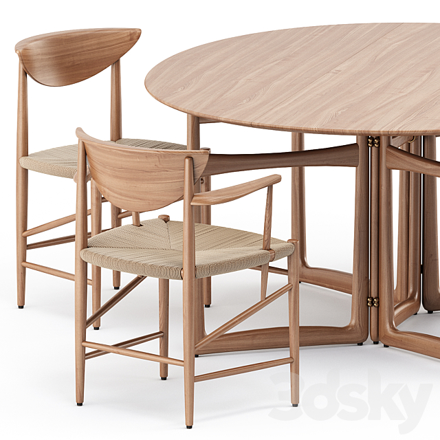 Drawn HM3 and HM4 and Drop Leaf HM6 Table by & TRADITION 3DSMax File - thumbnail 2