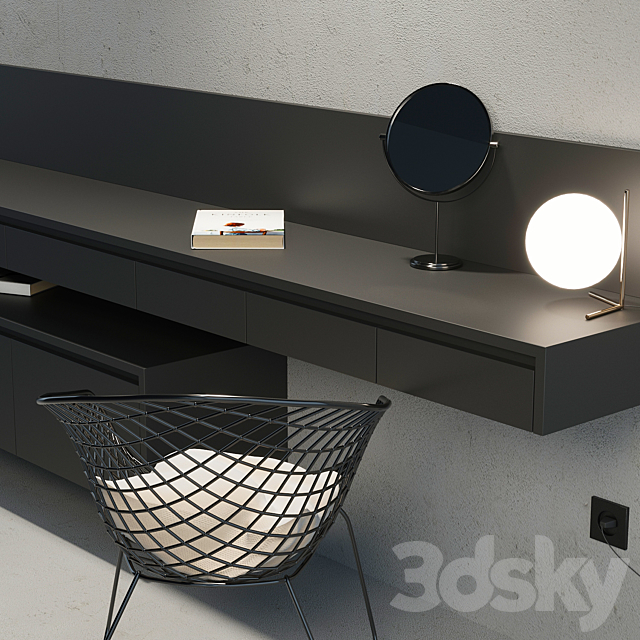 Dressing table and TV dresser 3DS Max Model - thumbnail 2