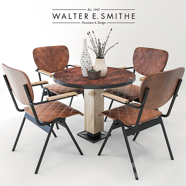 Dublin House Chair and Table – Walter E. Smithe Set 3ds Max - thumbnail 1