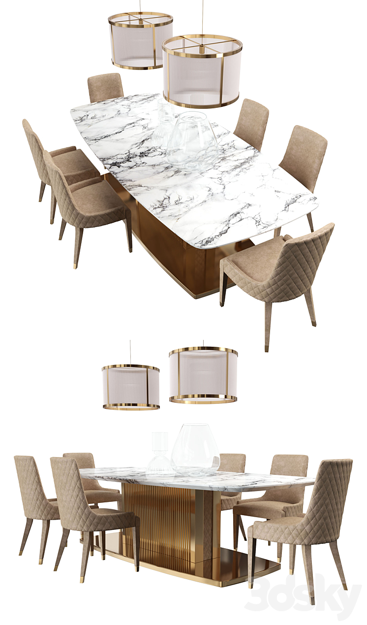 DV Home TABLE Set 3DS Max - thumbnail 2