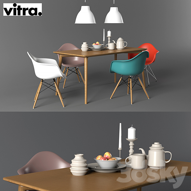 Eames Dining Table 3DSMax File - thumbnail 1