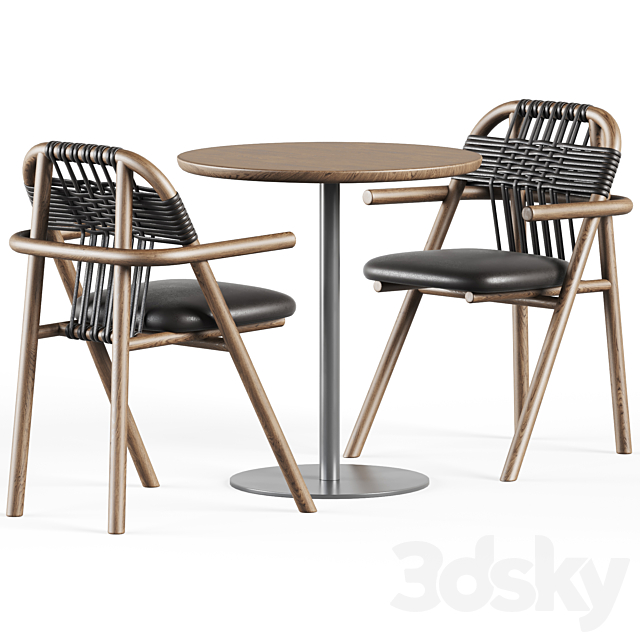 Easy Mix and Fix Table 630 by Ton & Dining Armchair 02 C by Very Wood 3DSMax File - thumbnail 1