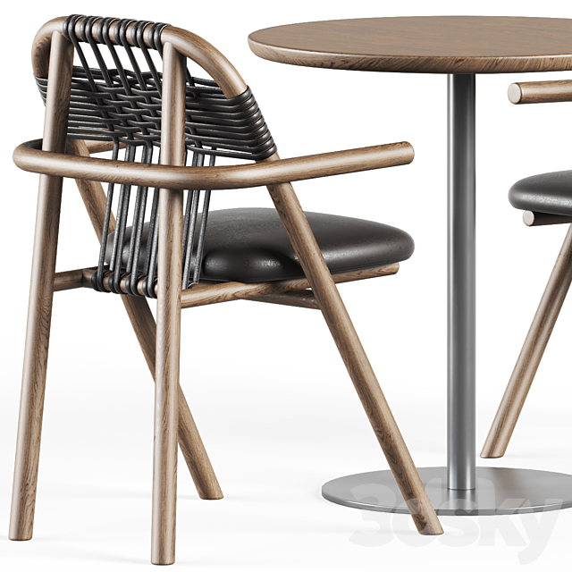 Easy Mix and Fix Table 630 by Ton & Dining Armchair 02 C by Very Wood 3DSMax File - thumbnail 2