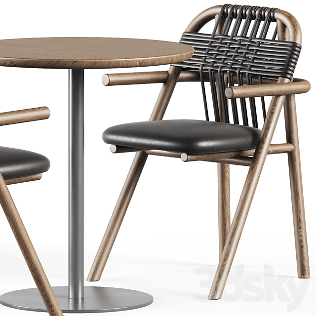 Easy Mix and Fix Table 630 by Ton & Dining Armchair 02 C by Very Wood 3DSMax File - thumbnail 3