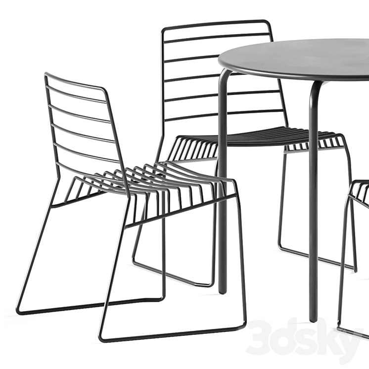 Easy Table by Connubia and B-Line Park Chair \/ Garden furniture 3DS Max - thumbnail 2