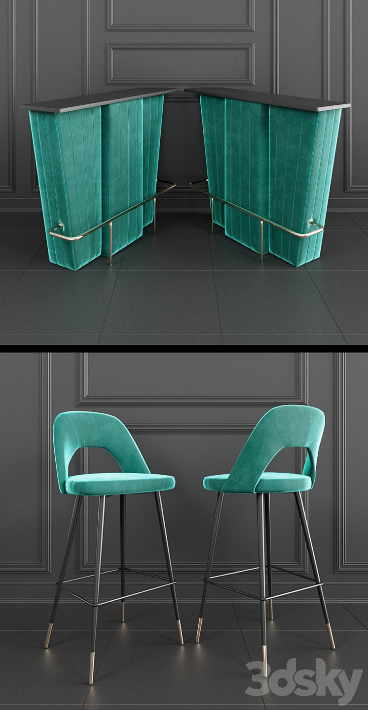 EICHHOLTZ bar sets 3DS Max - thumbnail 2