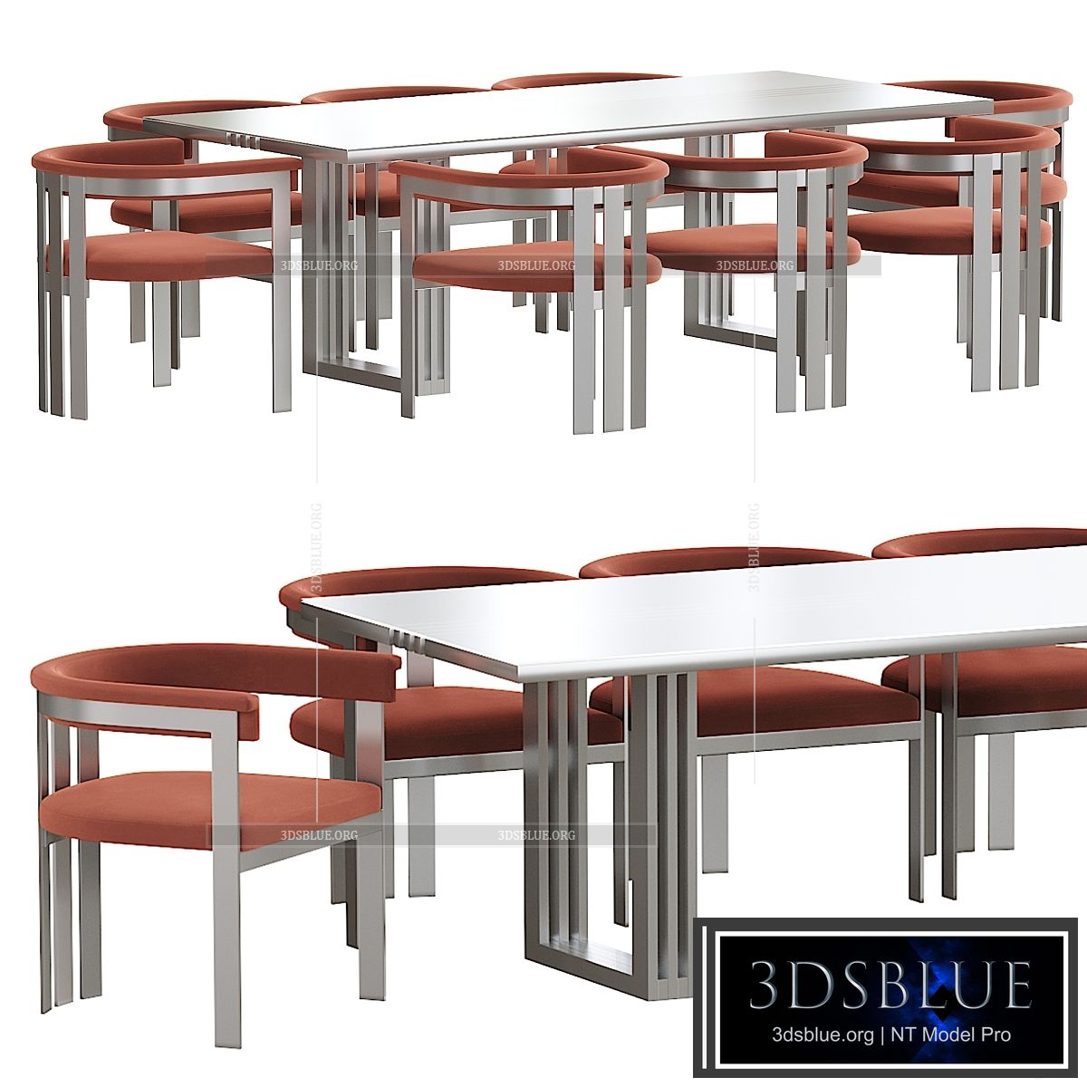 Eichholtz Clubhouse & GARIBALDI dining table 3DS Max - thumbnail 3