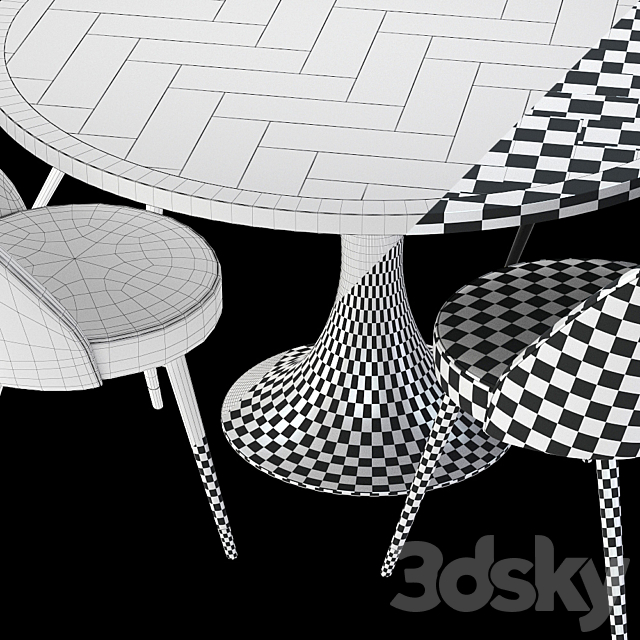 Eichholtz Cooper Dining Chair and Melchior Table 3DSMax File - thumbnail 3