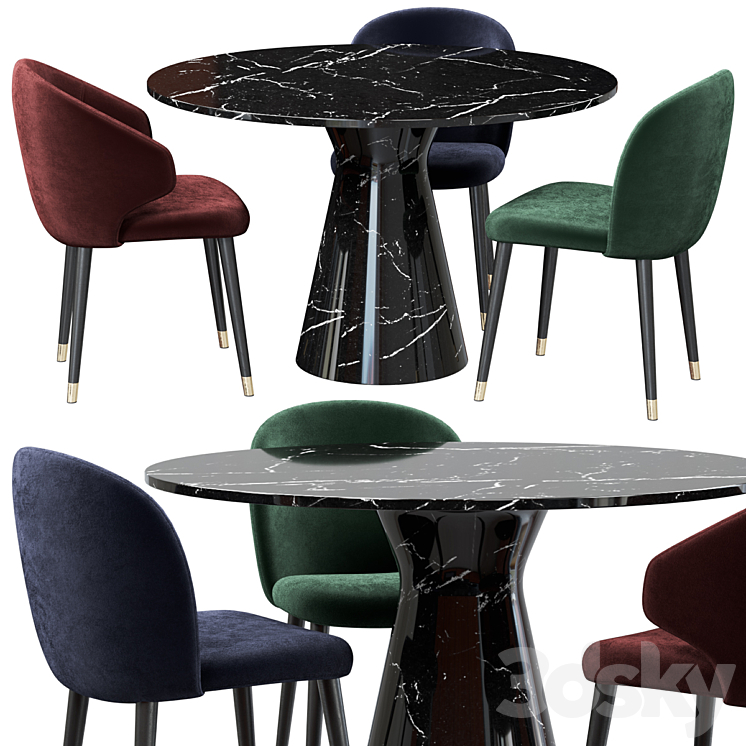 Eichholtz Dining Chair Volante 3DS Max - thumbnail 1