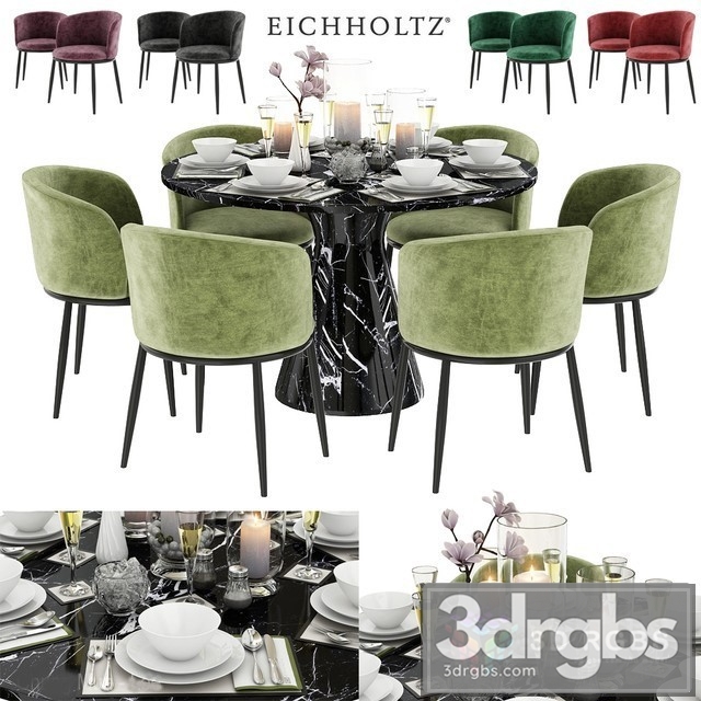 Eichholtz Dining Set 01 3dsmax Download - thumbnail 1