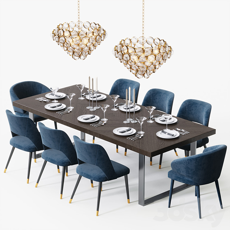 Eichholtz Dining Set 3DS Max - thumbnail 1