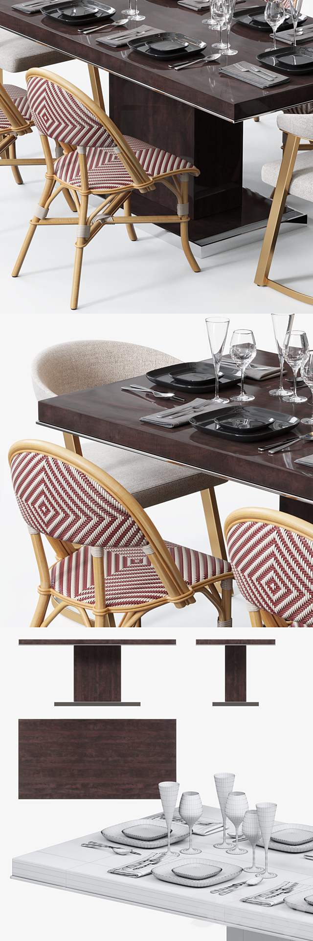 Eichholtz Dining Set B 3DS Max Model - thumbnail 2