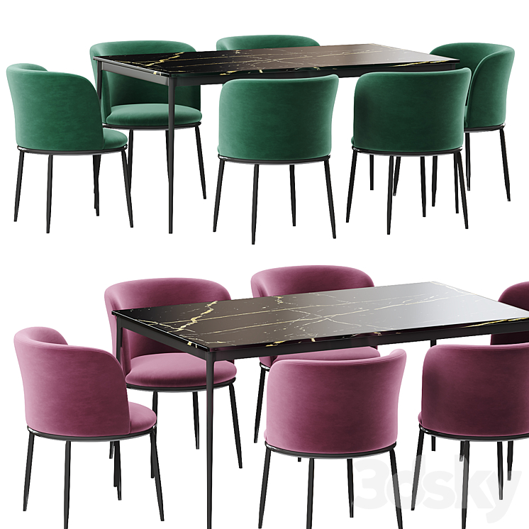 Eichholtz Filmore Dining table 3DS Max - thumbnail 1