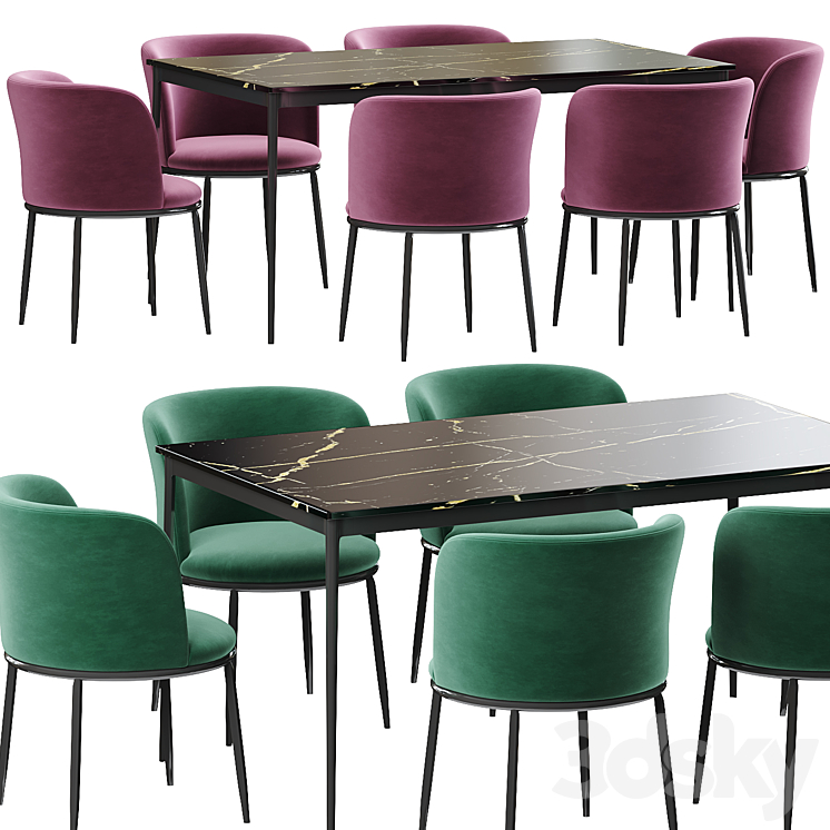 Eichholtz Filmore Dining table 3DS Max - thumbnail 2