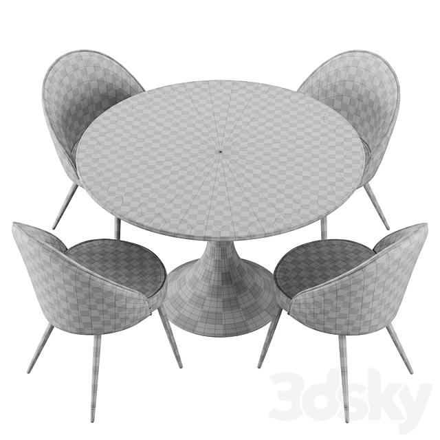 Eichholtz & La Forma Oria dining set 3DS Max Model - thumbnail 3