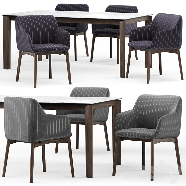 Elle chair and Alpha table – Calligaris 3DS Max - thumbnail 1