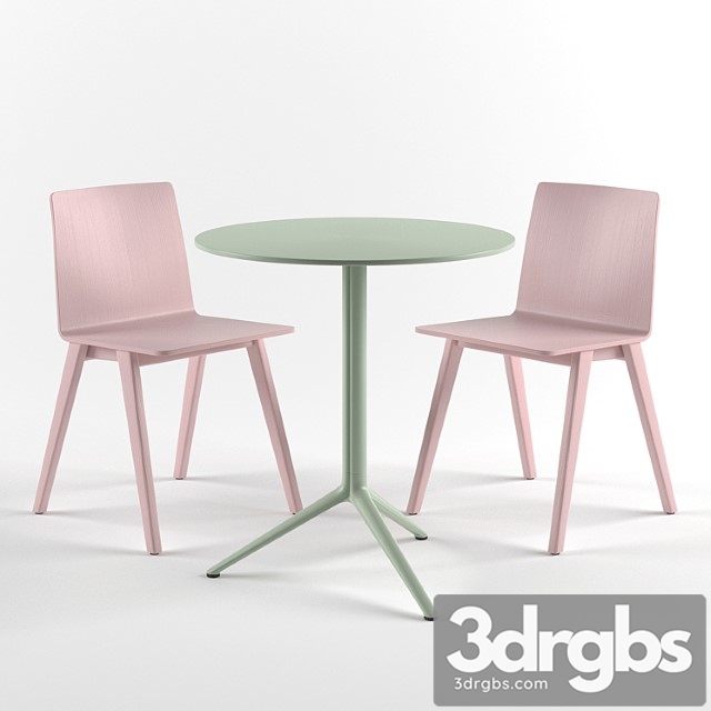 Elliot table and chairs osaka 2 3dsmax Download - thumbnail 1